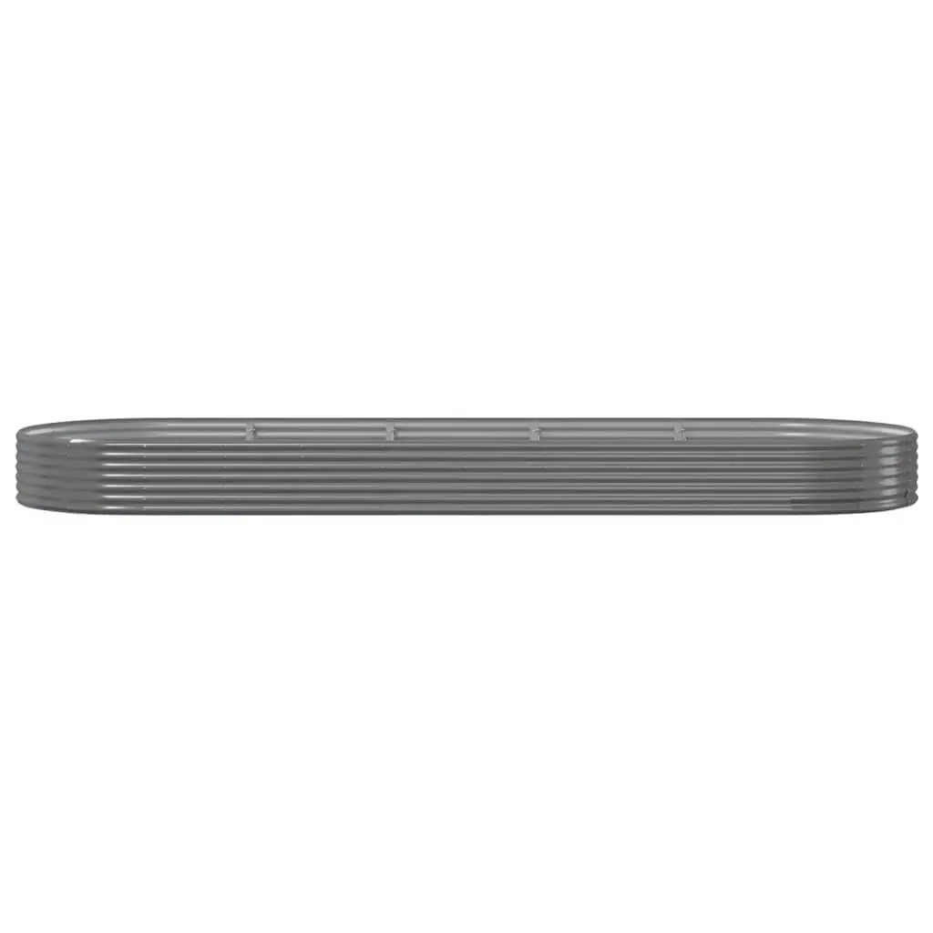Raised Garden Bed Planter Galvanised Steel Frame Outdoor Vegetable Flower Box 450 x 140 x 36 cm Grey