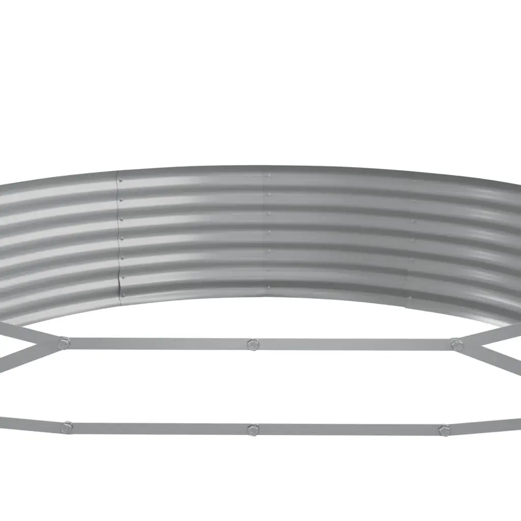 Raised Garden Bed Planter Galvanised Steel Frame Outdoor Vegetable Flower Box 450 x 140 x 36 cm Grey