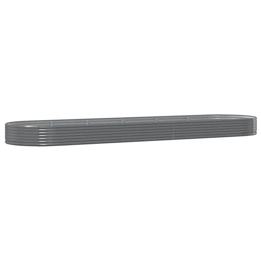 Raised Bed Planter Outdoor Vegetable Herb Flower Galvanised Steel Frame Grey 523x140x36cm