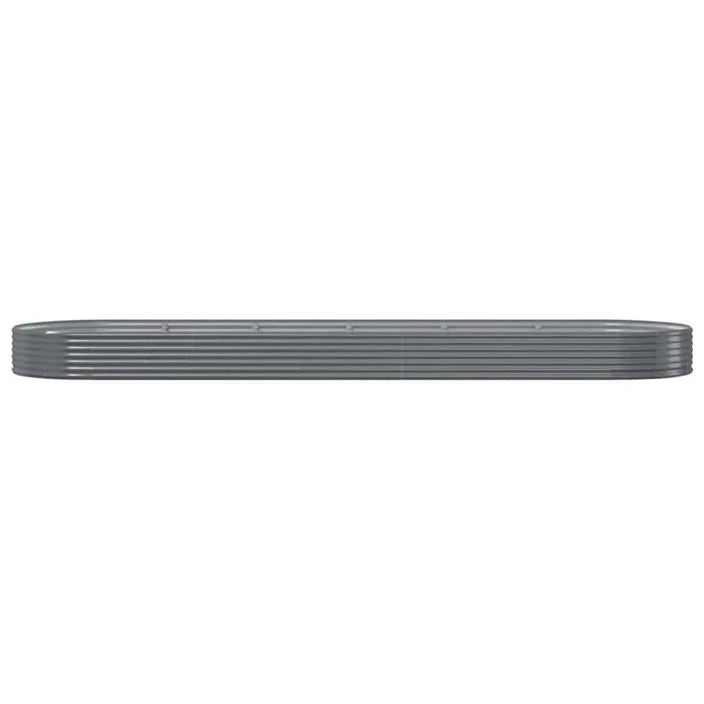 Raised Bed Planter Outdoor Vegetable Herb Flower Galvanised Steel Frame Grey 523x140x36cm