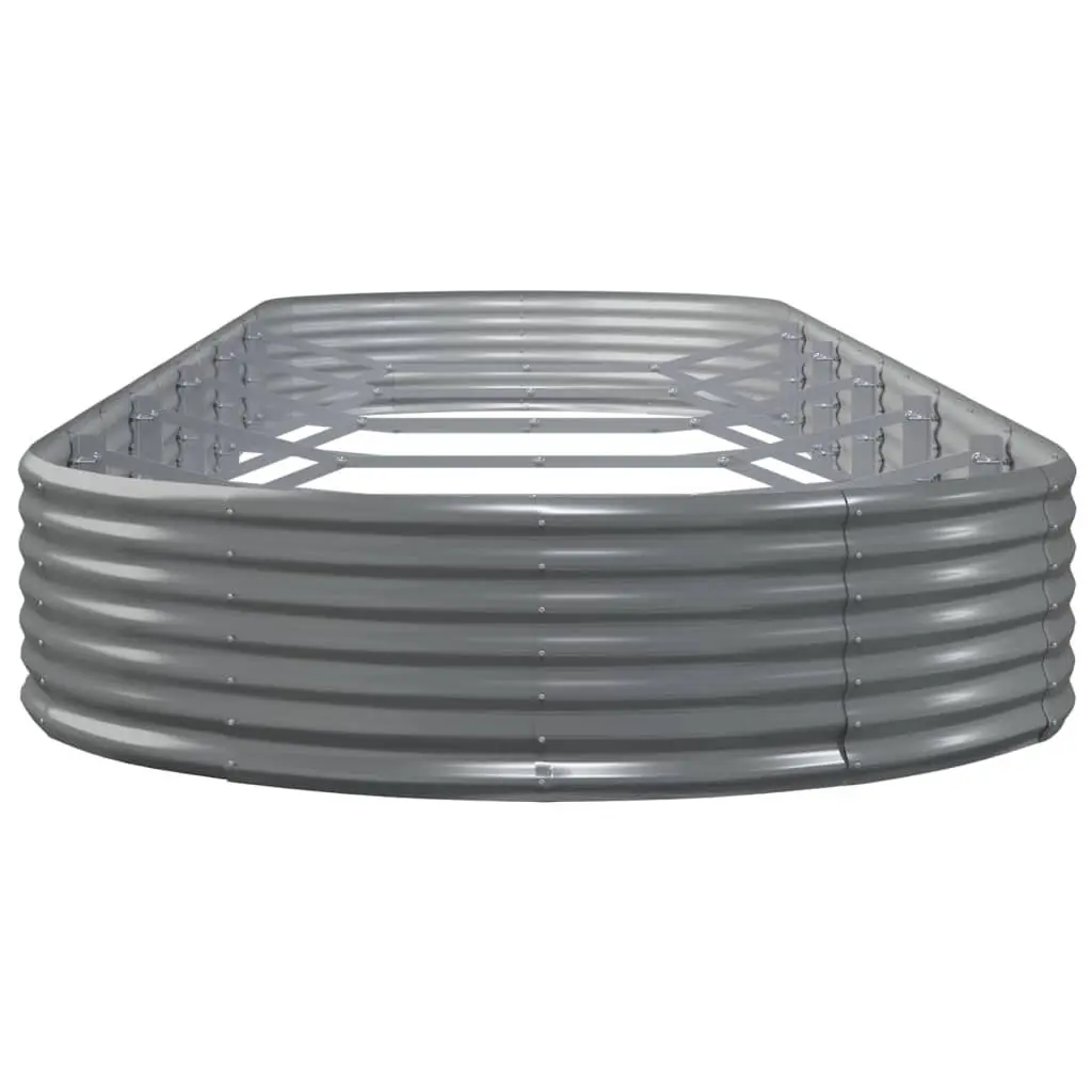 Raised Bed Planter Outdoor Vegetable Herb Flower Galvanised Steel Frame Grey 523x140x36cm