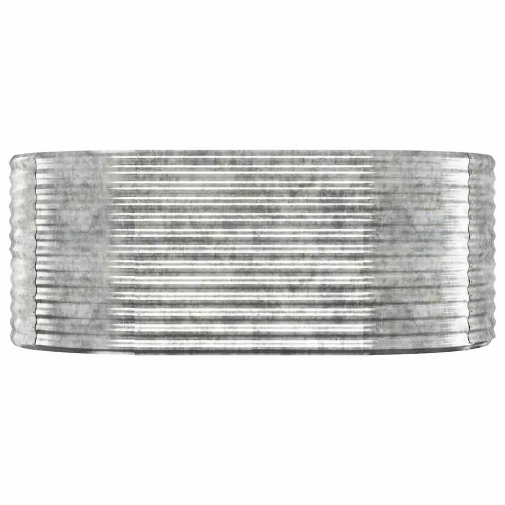 Galvanised Steel Raised Garden Bed Planter Outdoor Flowers Vegetables Herbs 175 x 100 x 68 cm Silver