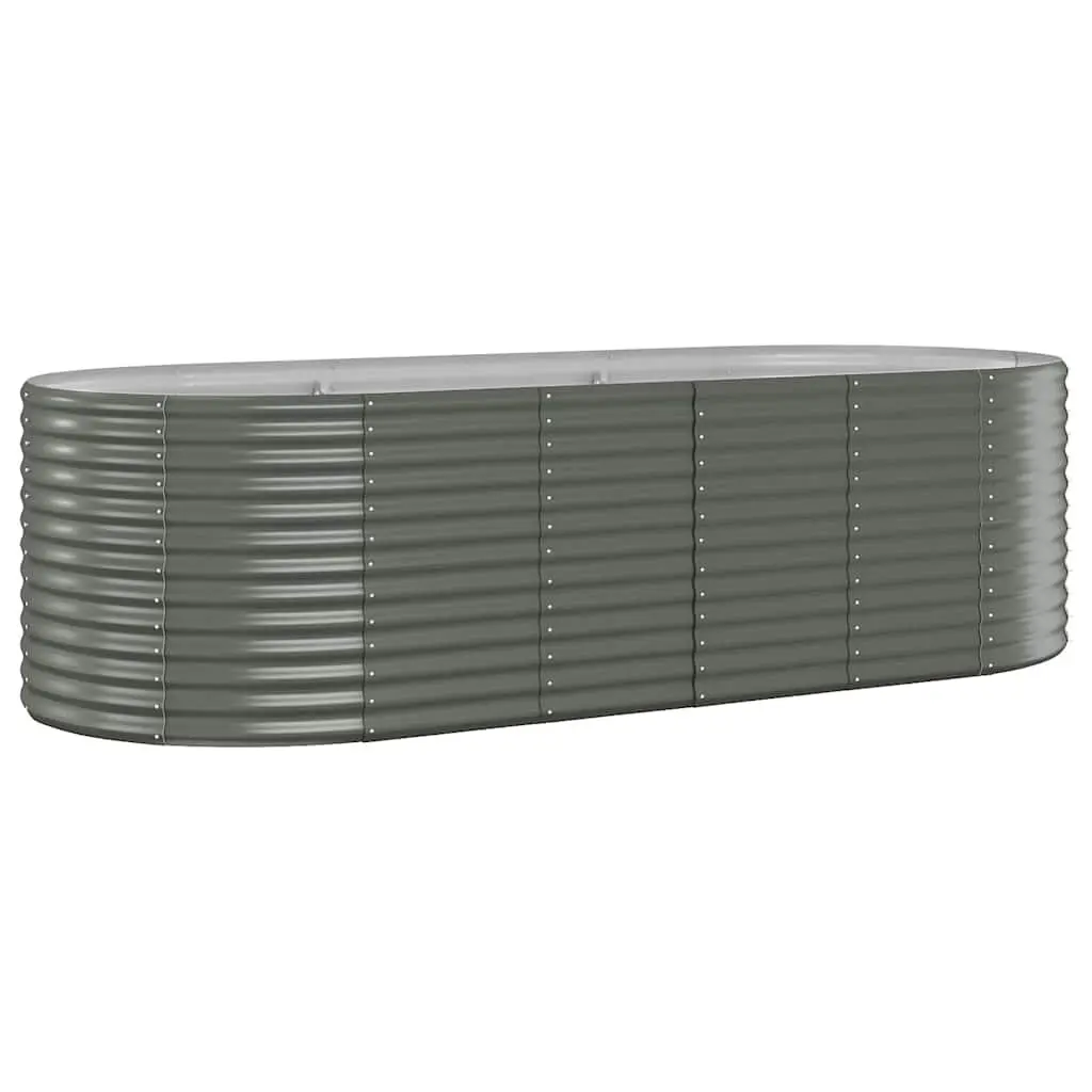 Galvanised Steel Raised Garden Bed Outdoor Vegetable Flower Planter Box 249 x 100 x 68 cm Grey