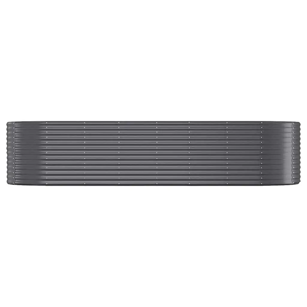 Garden Raised Bed Planter Box Outdoor 322 x 100 x 68 cm Anthracite Galvanised Steel Frame