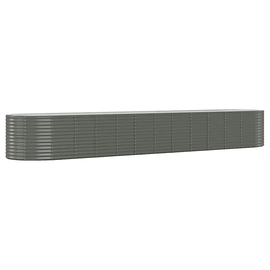 Garden Raised Bed Steel Frame Outdoor Planter Box Large Rectangular Vegetable 507x100x68cm Grey