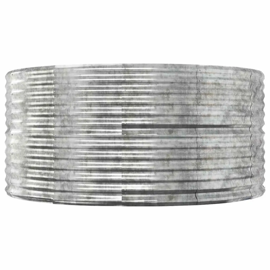Raised Garden Bed Planter Box Outdoor Vegetables Flowers 140 x 140 x 68 cm Silver Galvanised Steel