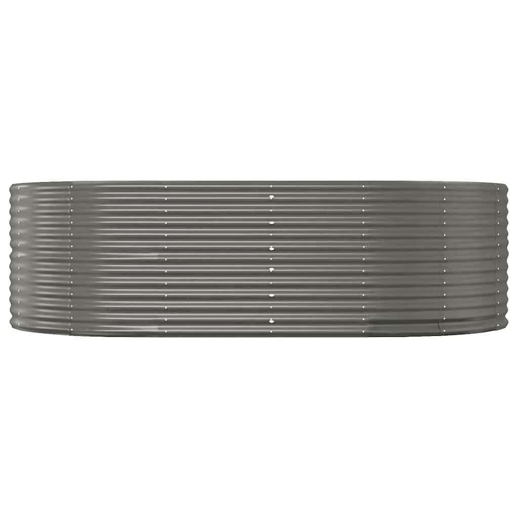 Raised Garden Bed Planter Box Outdoor Grey Galvanised Steel Frame 212x140x68 cm