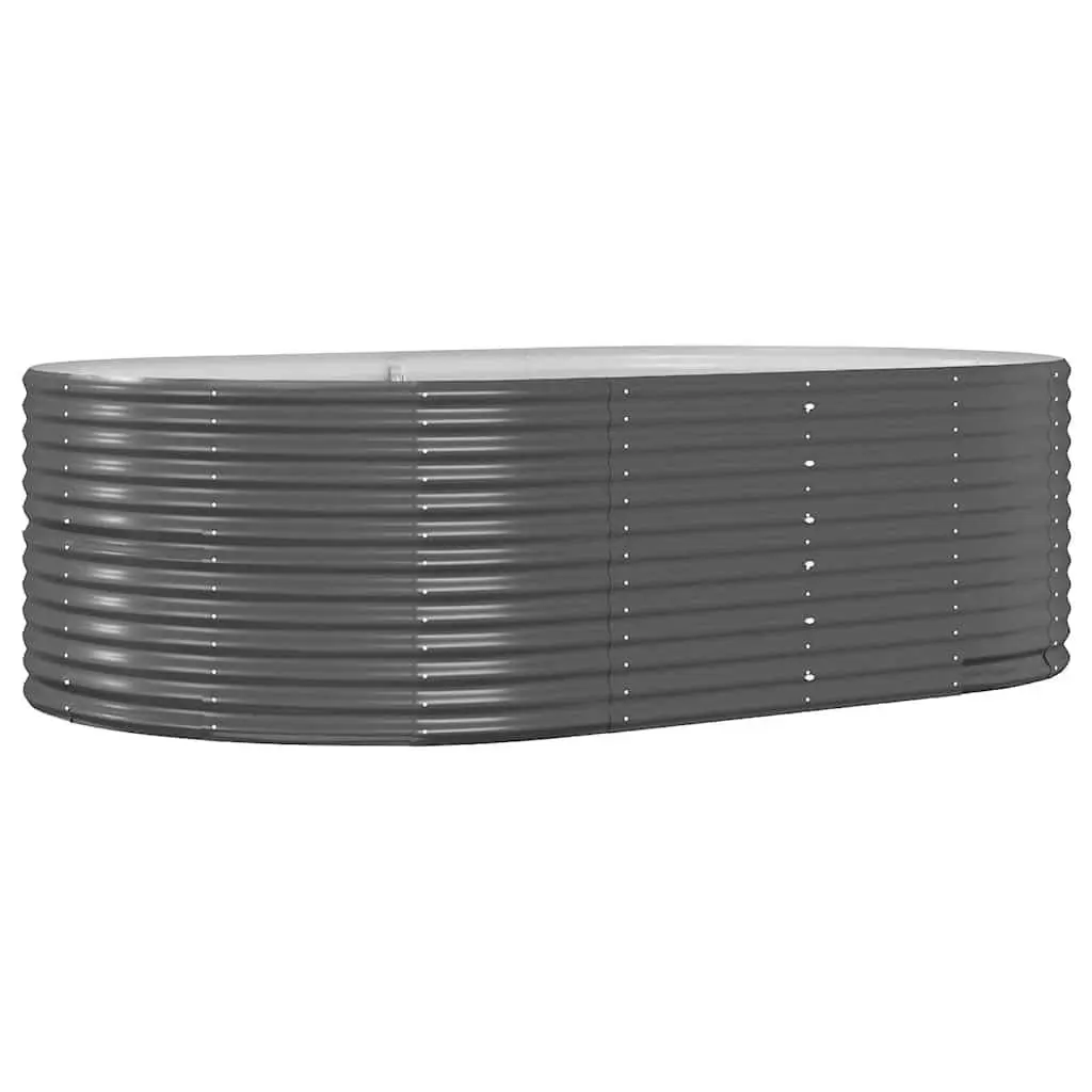 Raised Garden Bed for Plants 212x140x68 cm Anthracite Galvanised Steel Planter Box