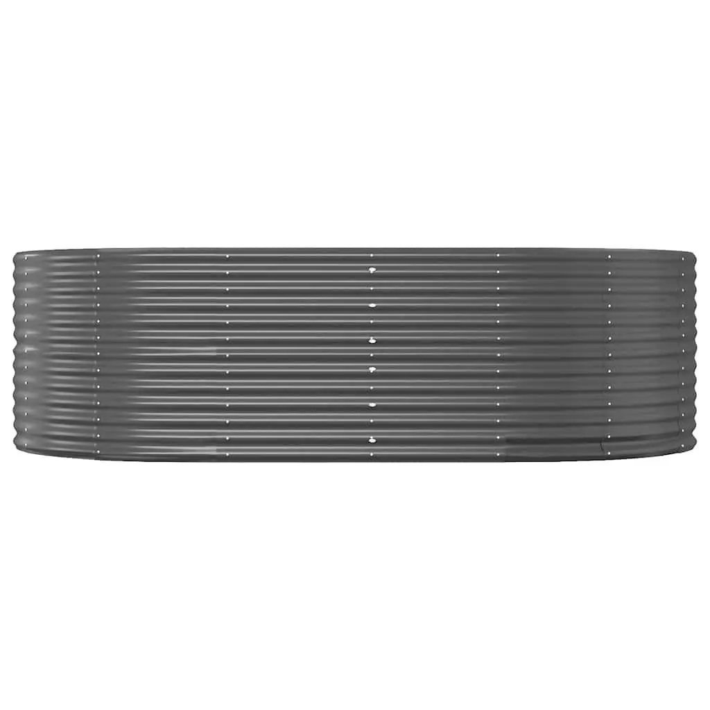 Raised Garden Bed for Plants 212x140x68 cm Anthracite Galvanised Steel Planter Box