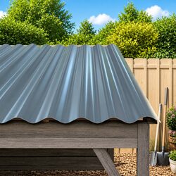 Reliable 12-Piece Set of Grey Metal Roof Panels