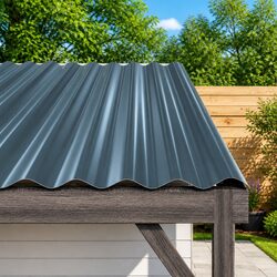 Metal Roof Panels 36 Pieces Grey Corrugated Ribbed Sheets Outdoor Roofing