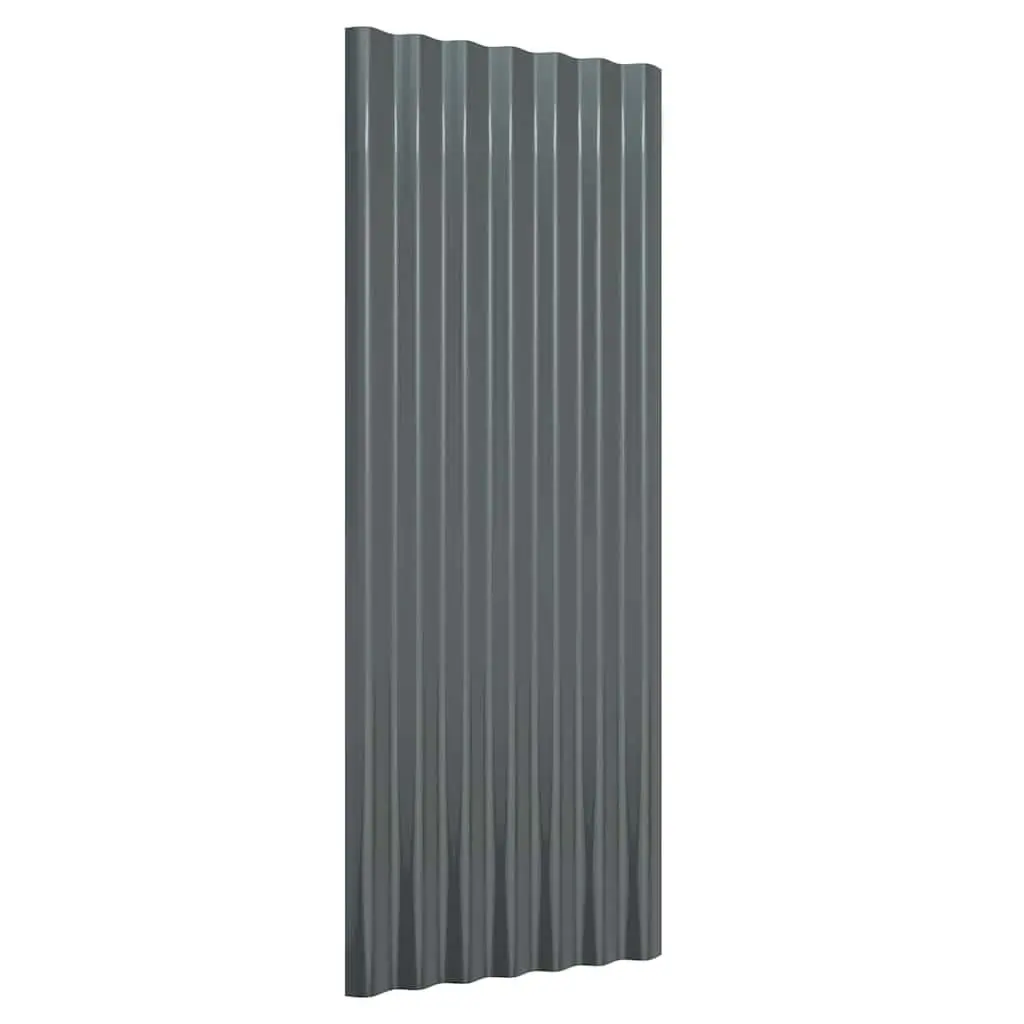 Roof Panels Galvanised Steel Corrugated Sheets 100x36 cm Anthracite 12 Piece