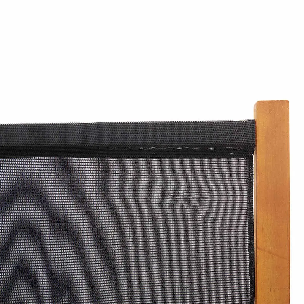 3-Panel Room Divider Folding Privacy Screen Indoor Outdoor Partition Black