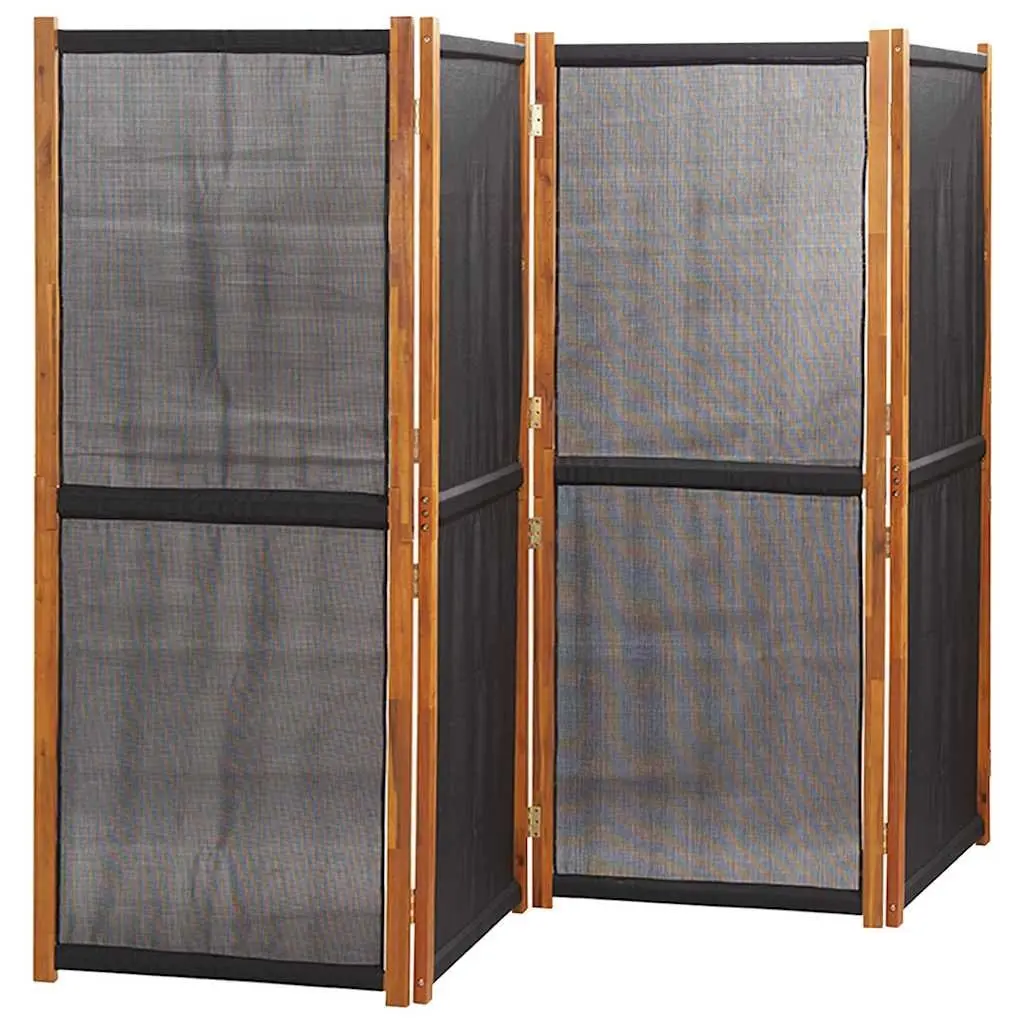 4-Panel Room Divider Privacy Partition Indoor Outdoor Black Folding Screen