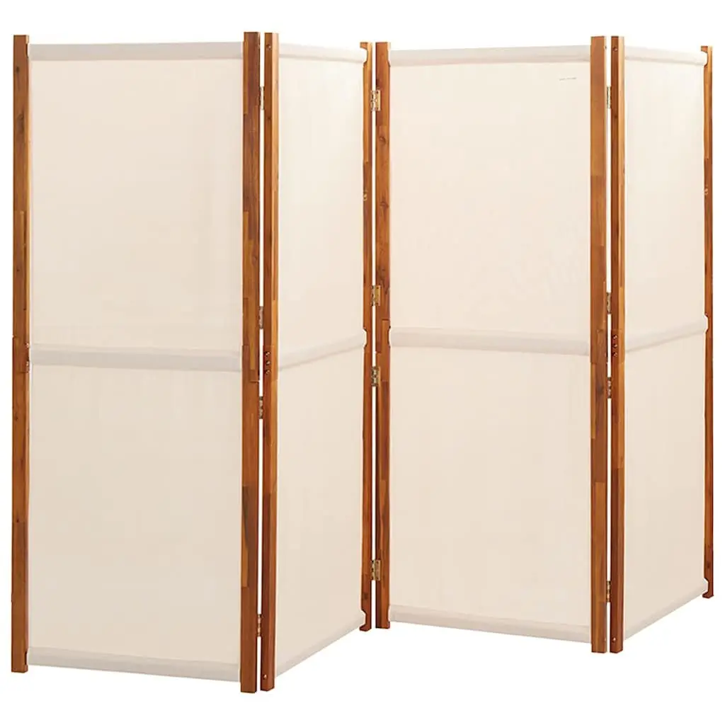 4-Panel Room Divider Privacy Screen 280 x 180 cm Cream Foldable Indoor Outdoor Partition
