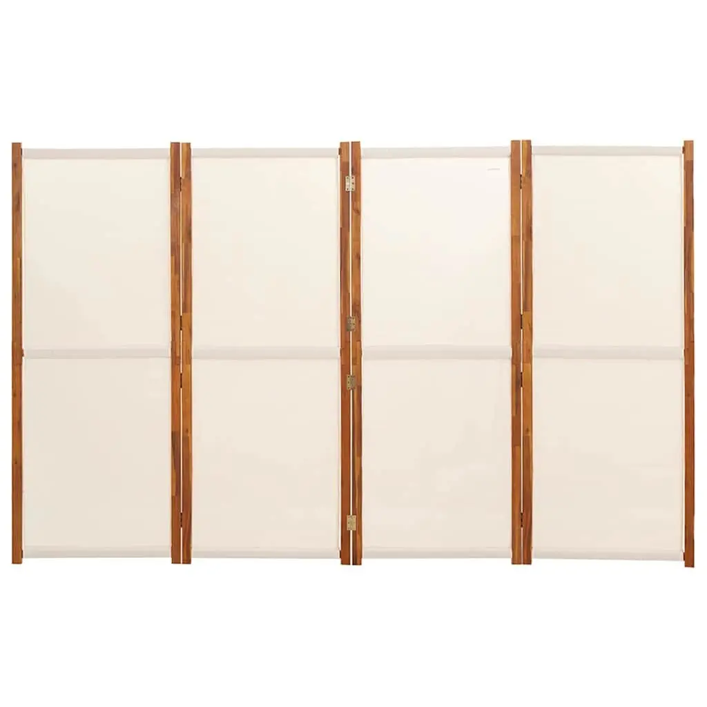 4-Panel Room Divider Privacy Screen 280 x 180 cm Cream Foldable Indoor Outdoor Partition
