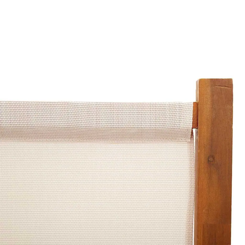 4-Panel Room Divider Privacy Screen 280 x 180 cm Cream Foldable Indoor Outdoor Partition