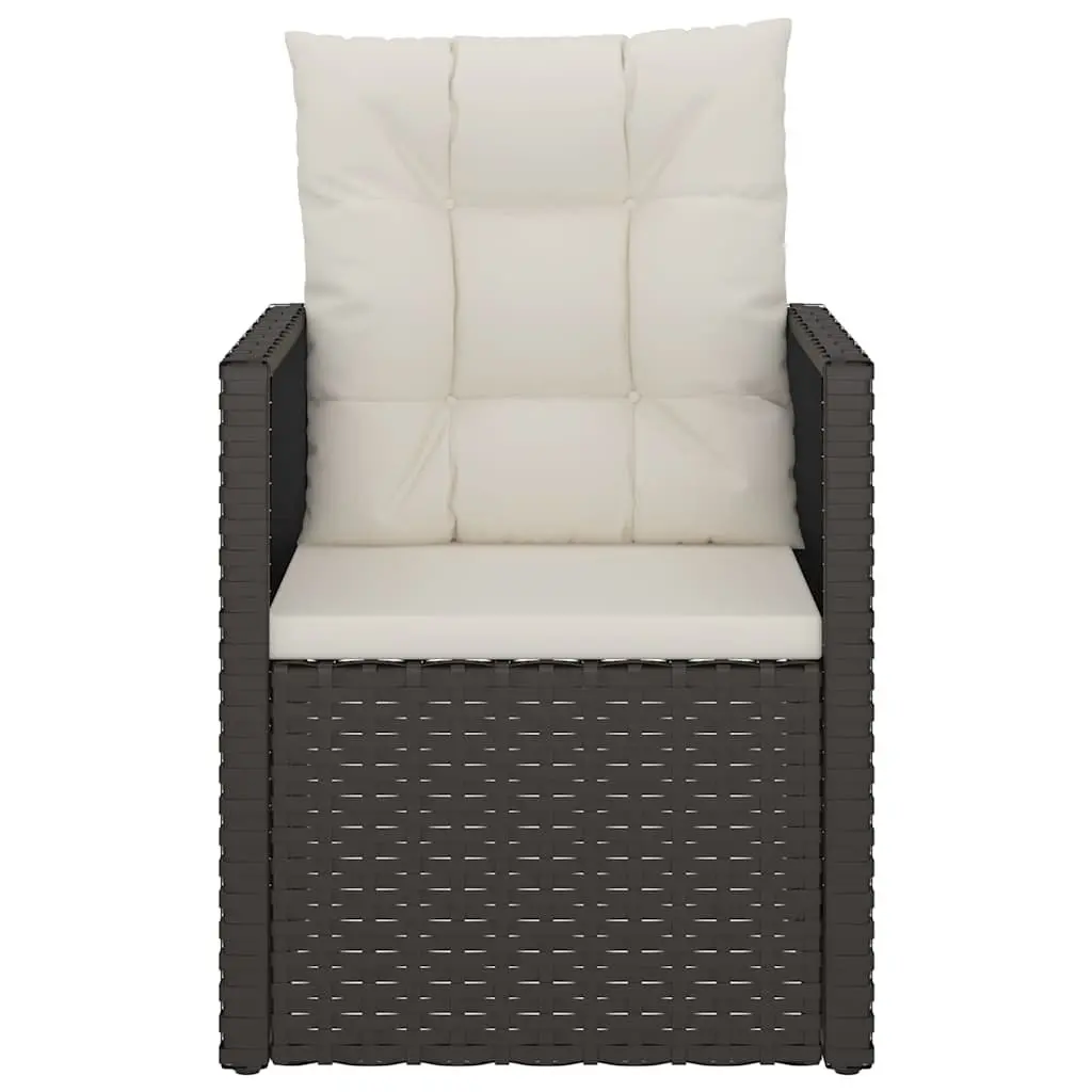 3 Piece Outdoor Lounge Set Garden Furniture Cushions Black