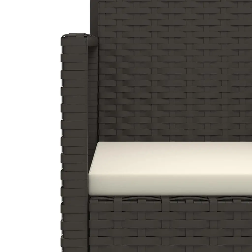 Outdoor Lounge Set 4 Piece Poly Rattan Garden Furniture with Cushions Black