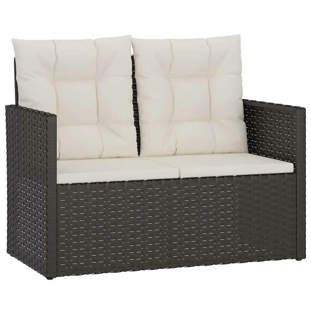 Outdoor Lounge Set Garden Furniture 4 Piece Black Poly Rattan