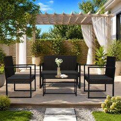 Affordable 4-Piece Garden Lounge Set with Comfort