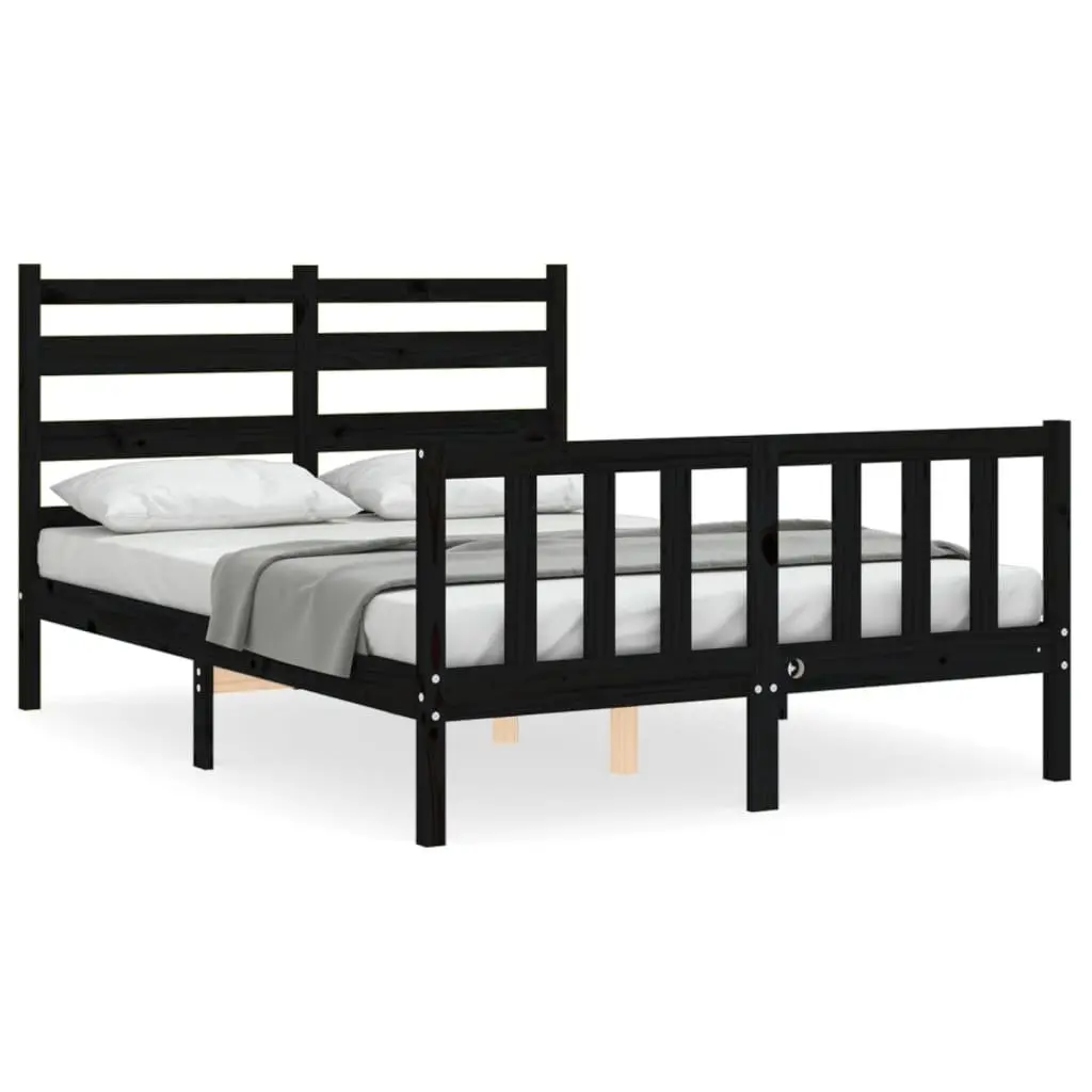 Black Bed Frame 135x190 cm for Comfort