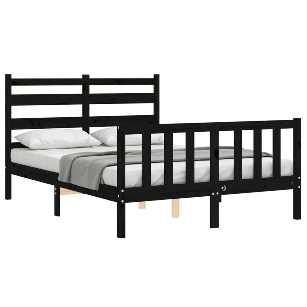 Black Bed Frame 135x190 cm for Comfort