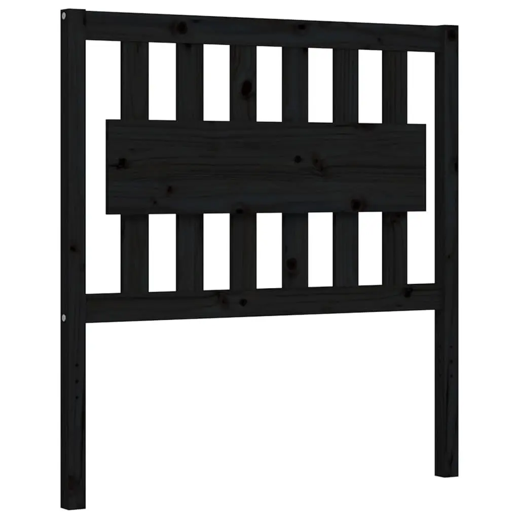 Bed Frame 90x190 cm Solid Pine Wood Black Bedroom Furniture Plywood Slats