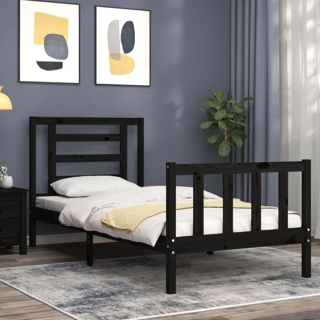 Black Pine Bed Frame 90x190 cm