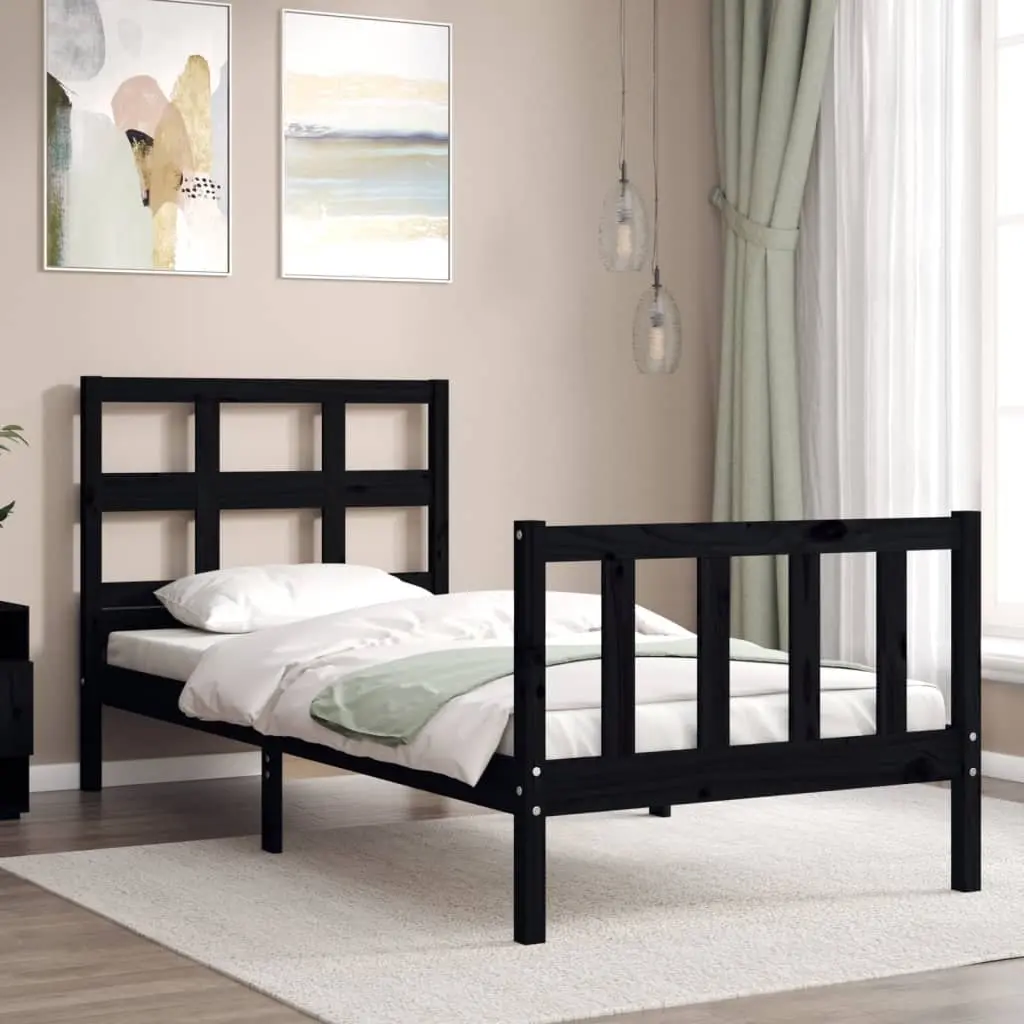 Solid Pine Bed Frame 90x190 cm for Comfort