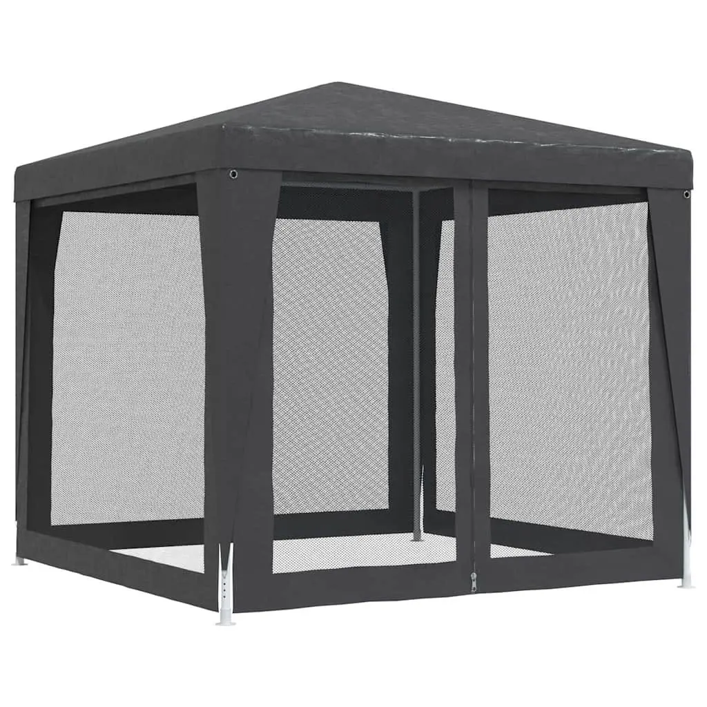Party Tent Pavilion Outdoor Gazebo 2.5x2.5m with 4 Mesh Sidewalls Anthracite