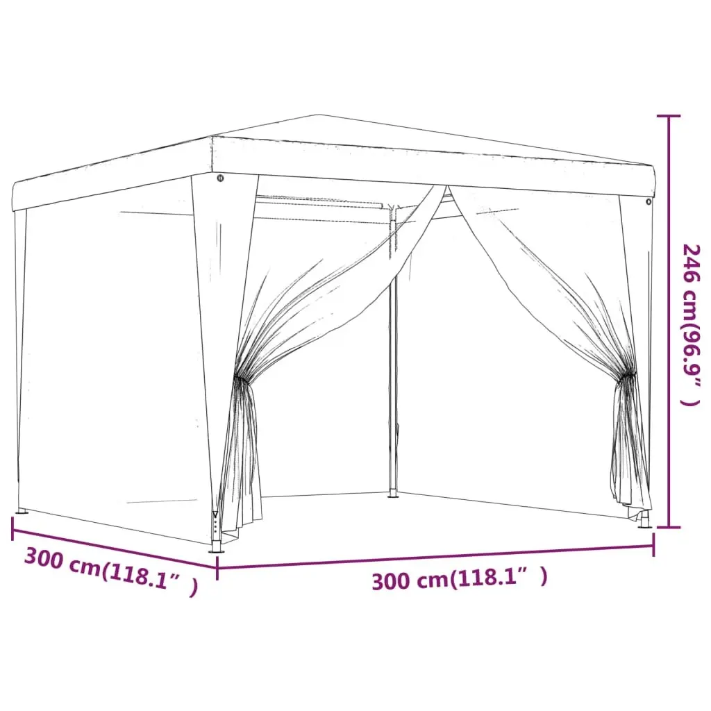 Party Tent Gazebo Outdoor Canopy 3x3m Anthracite with Mesh Sidewalls