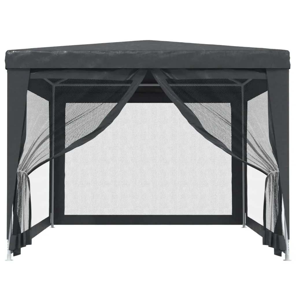 Outdoor Canopy Tent 3x4m Garden Pavilion with Mesh Sidewalls for Events Anthracite