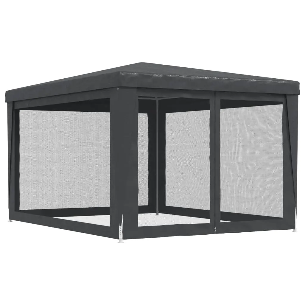 Outdoor Canopy Tent 3x4m Garden Pavilion with Mesh Sidewalls for Events Anthracite