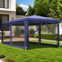 Reliable 3x6m Outdoor Tent with Mesh Sidewalls in Blue