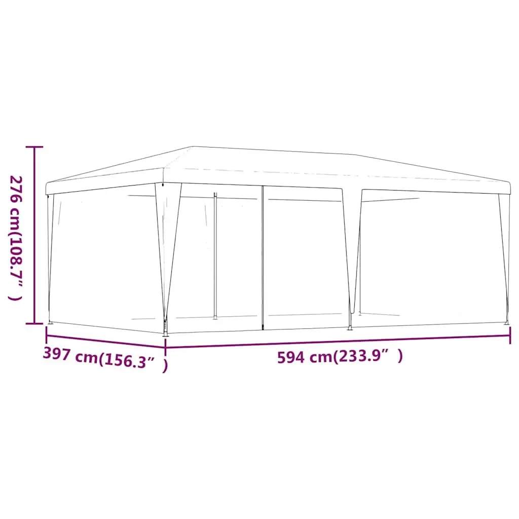 Party Tent Gazebo Outdoor Shelter 6x4m Anthracite with Mesh Sidewalls