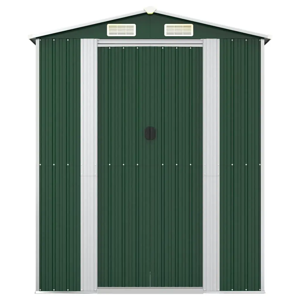 Garden Shed Outdoor Storage Tool House Galvanised Steel 192x108x223cm Green