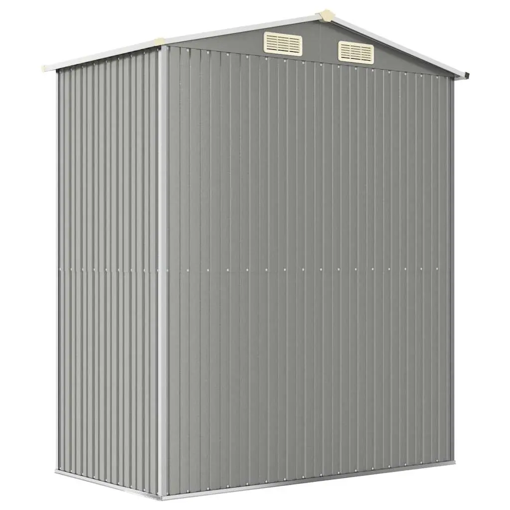 Garden Shed Outdoor Storage Tool House Light Grey Galvanised Steel 192x108x223cm