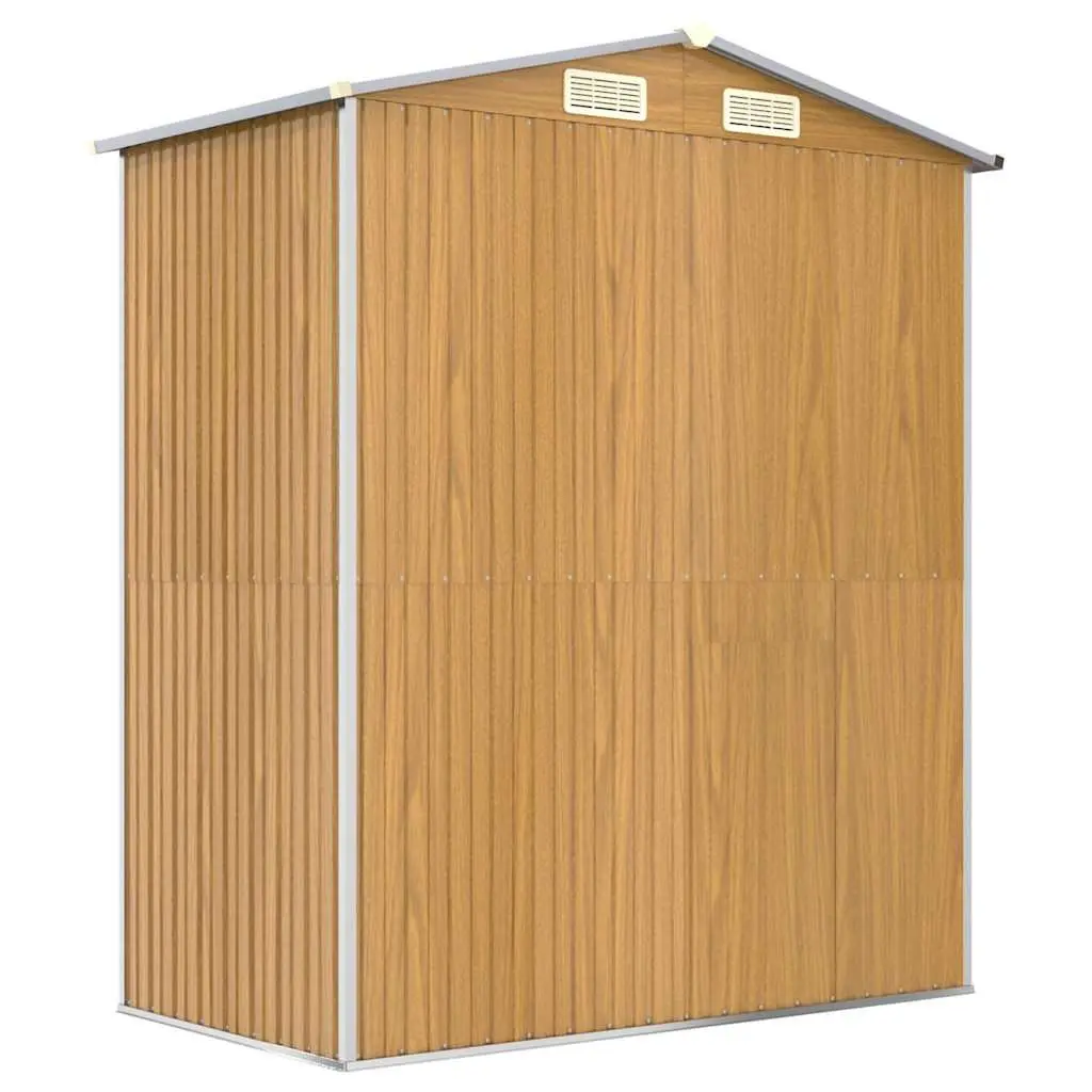 Garden Shed Outdoor Storage Light Brown Galvanised Steel 192 x 108 x 223 cm