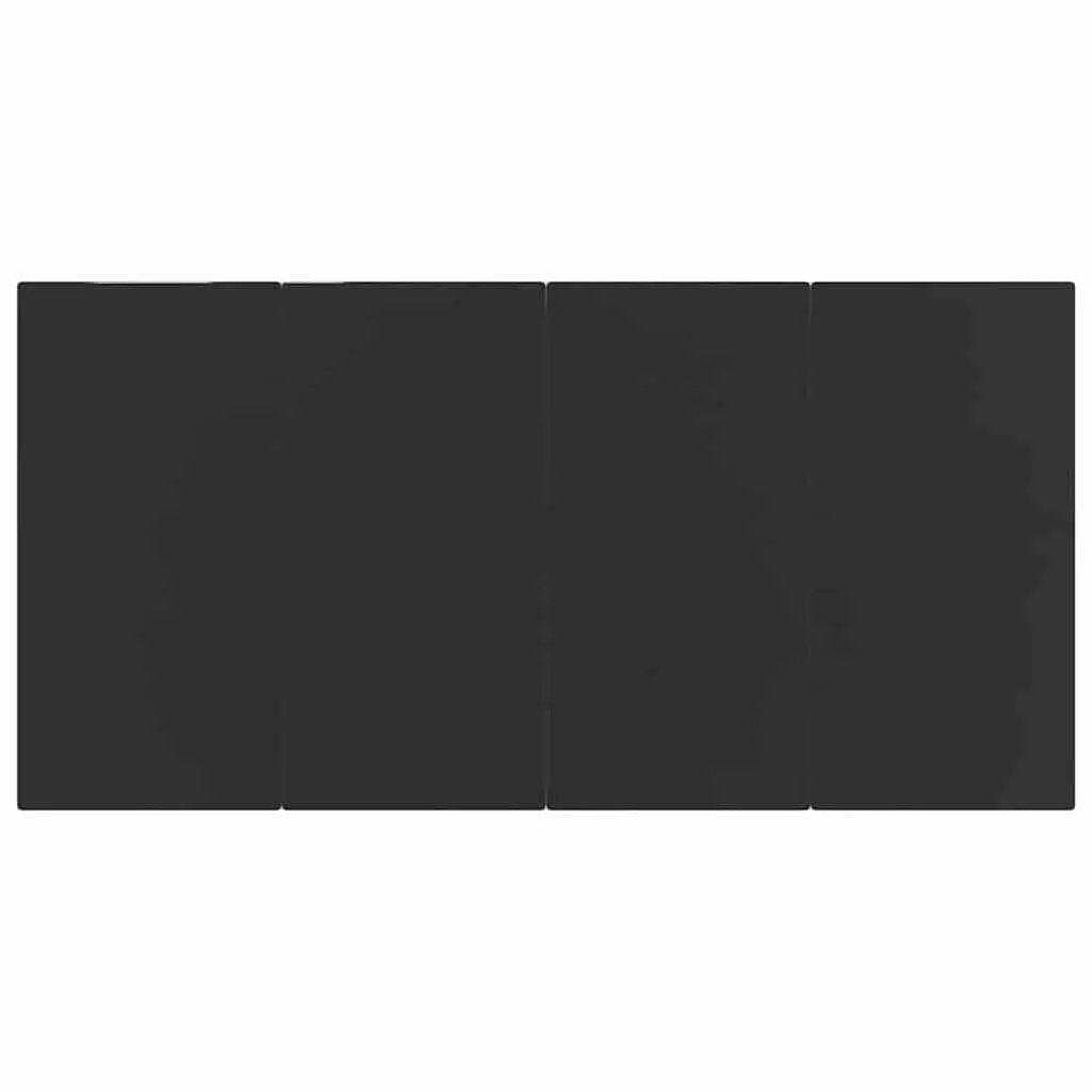 Garden Dining Table Outdoor Use 160x80x74cm Black Steel Tempered Glass