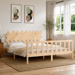 Comfortable King Bed Frame 183x203 cm Solid Pine Wood