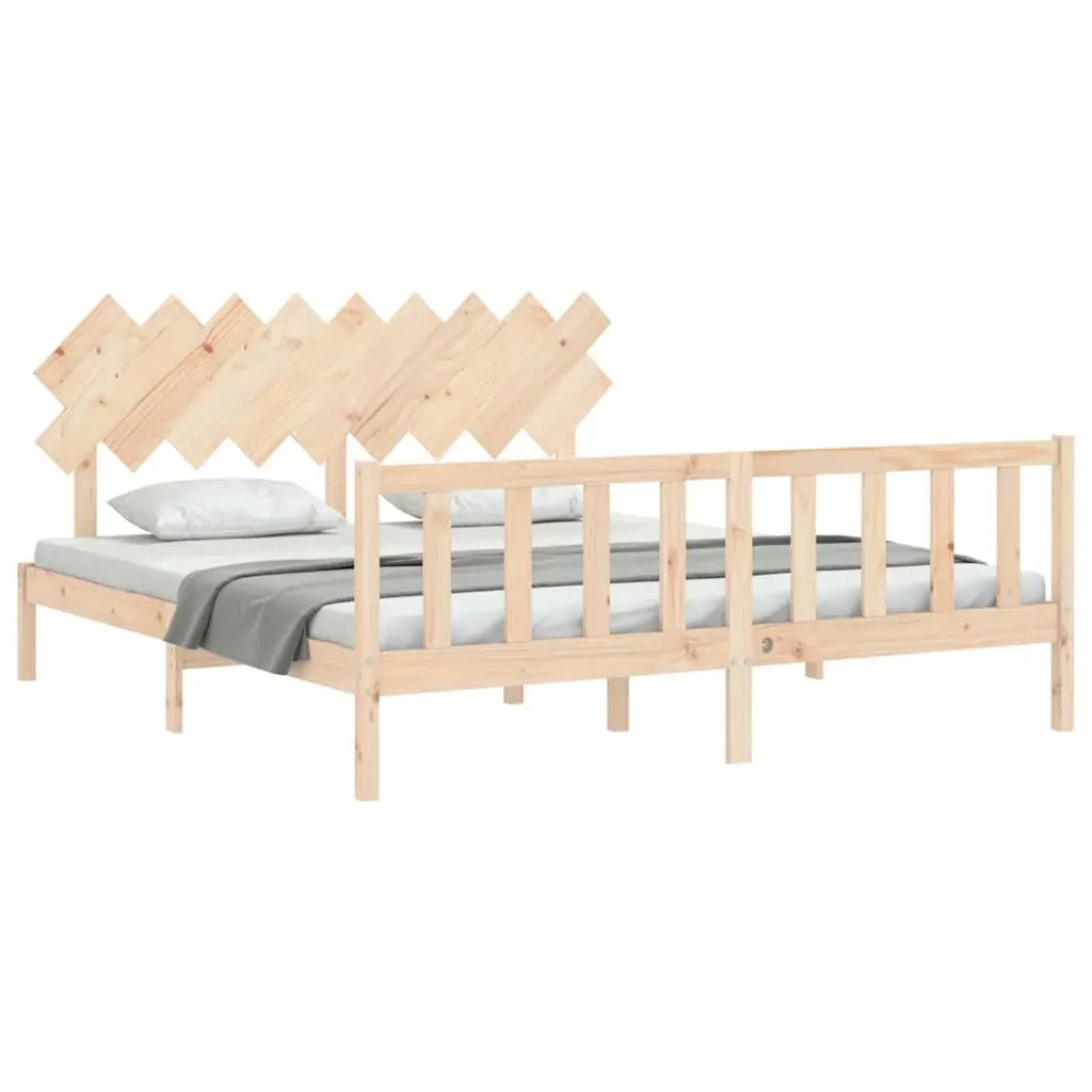 King Bed Frame 183x203 cm Solid Pine Wood