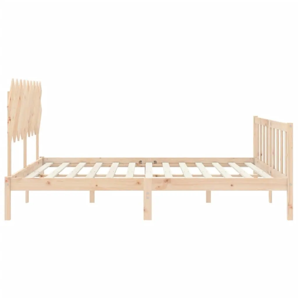 King Bed Frame 183x203 cm Solid Pine Wood