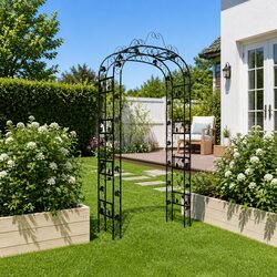 Practical Black Steel Garden Arch 116x45x240cm for Your Garden