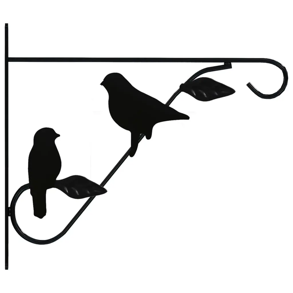 Hanging Basket Brackets Steel Plant Flower Pot Hook 4 Piece Black