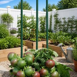 Plant Stakes 30 pcs 150 cm Green Steel Garden Support Climbing Flowers