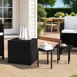 Quality Black Rattan Tables Set of 3 for Everyday Use