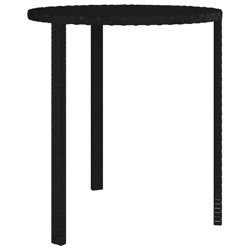 Side Tables Set of 3 Outdoor Garden Accent Tables Black PE Rattan
