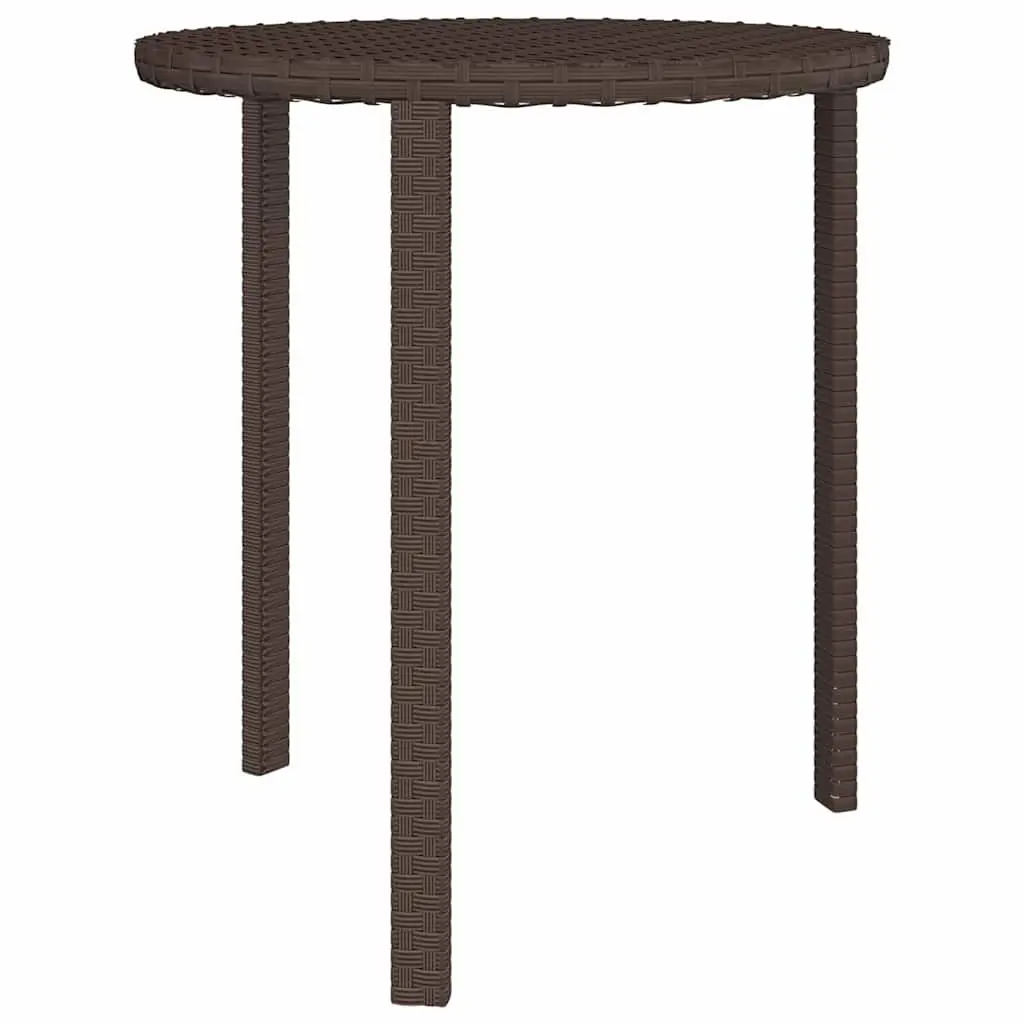 End Tables Set of 3 Outdoor Brown Rattan Side Tables Different Sizes Shapes