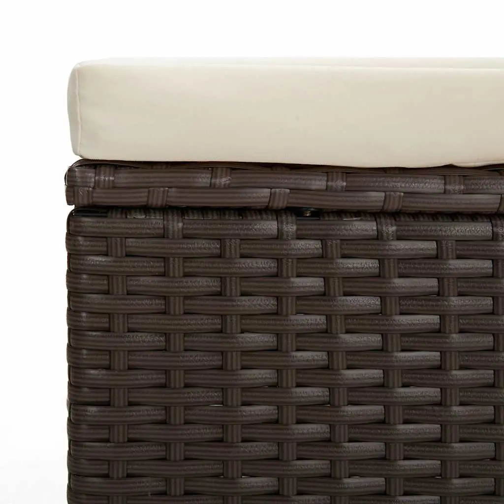 Brown Outdoor Ottomans with Cushions
